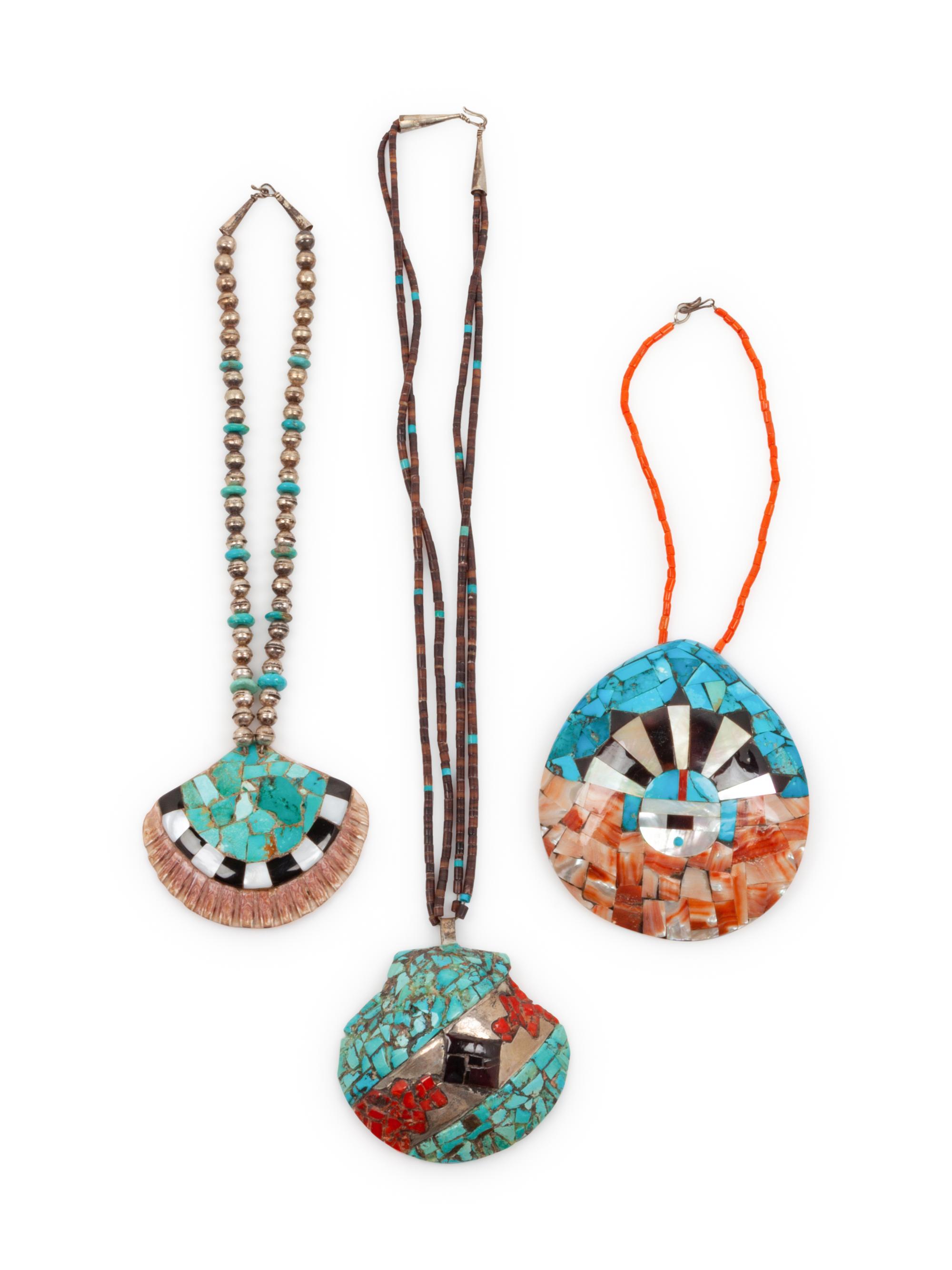 Pueblo Inlaid Shell Necklaces