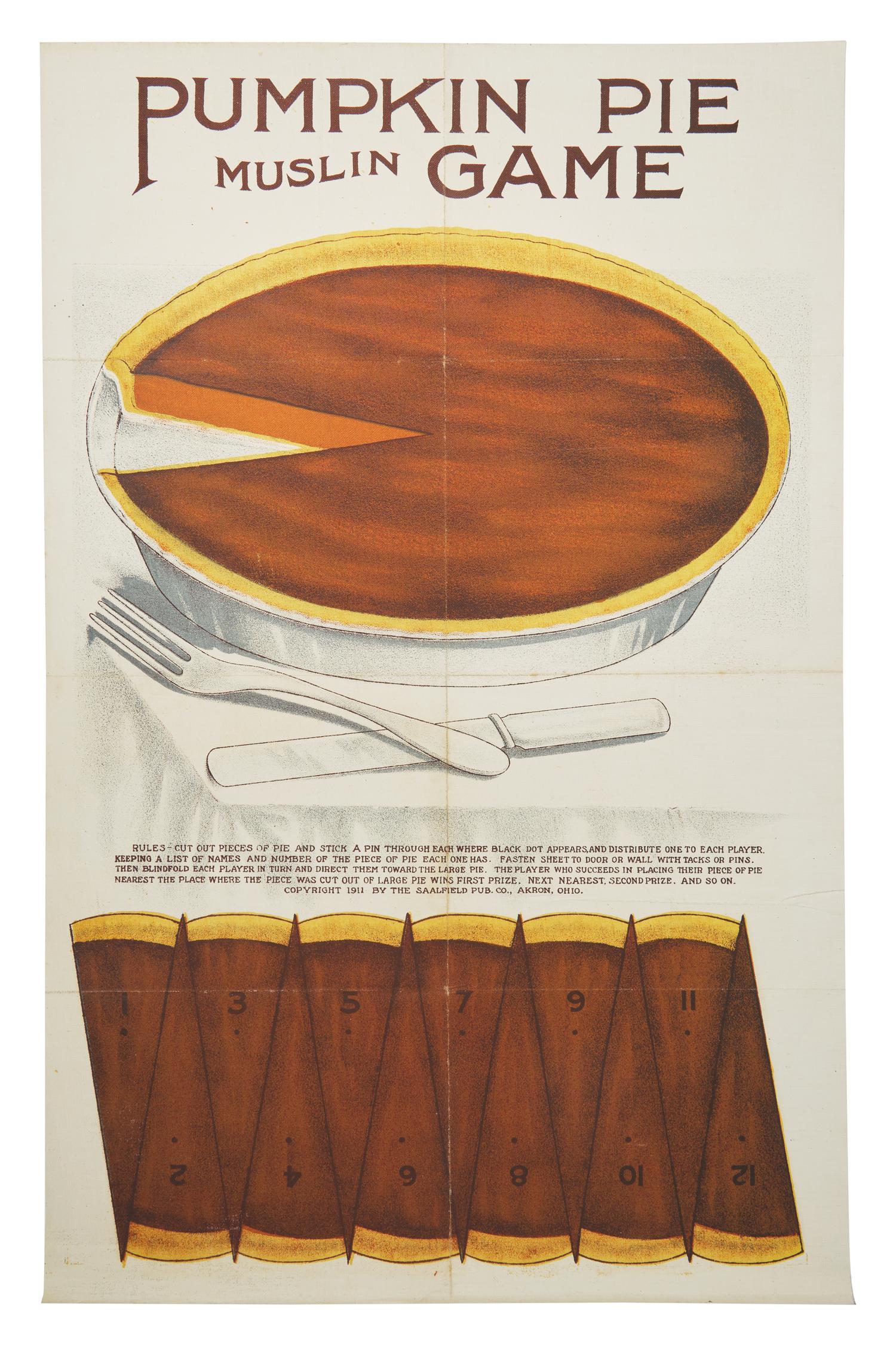 A Printed Cotton "Pumpkin Pie Muslin Game"