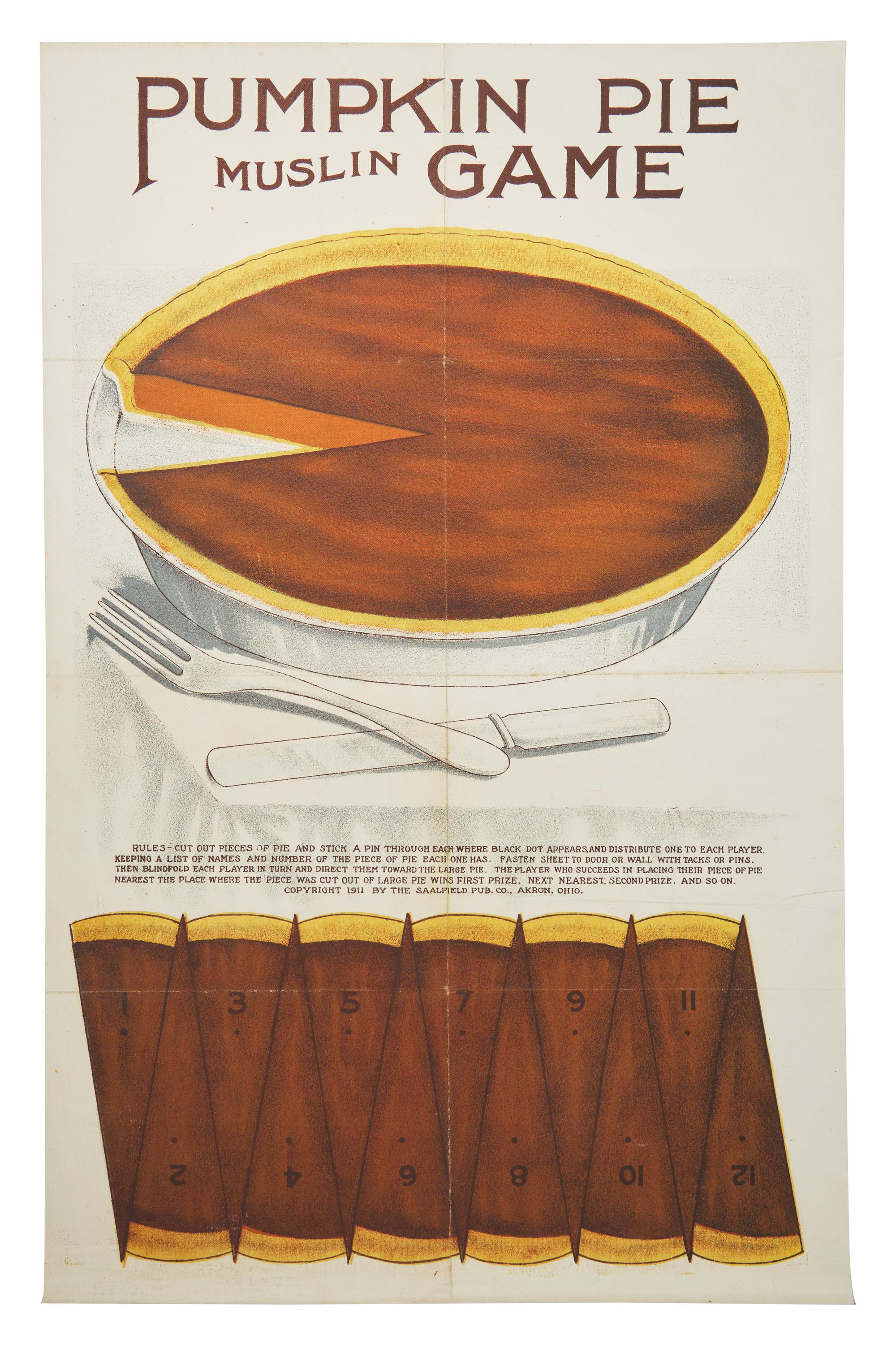 A Printed Cotton "Pumpkin Pie Muslin Game"