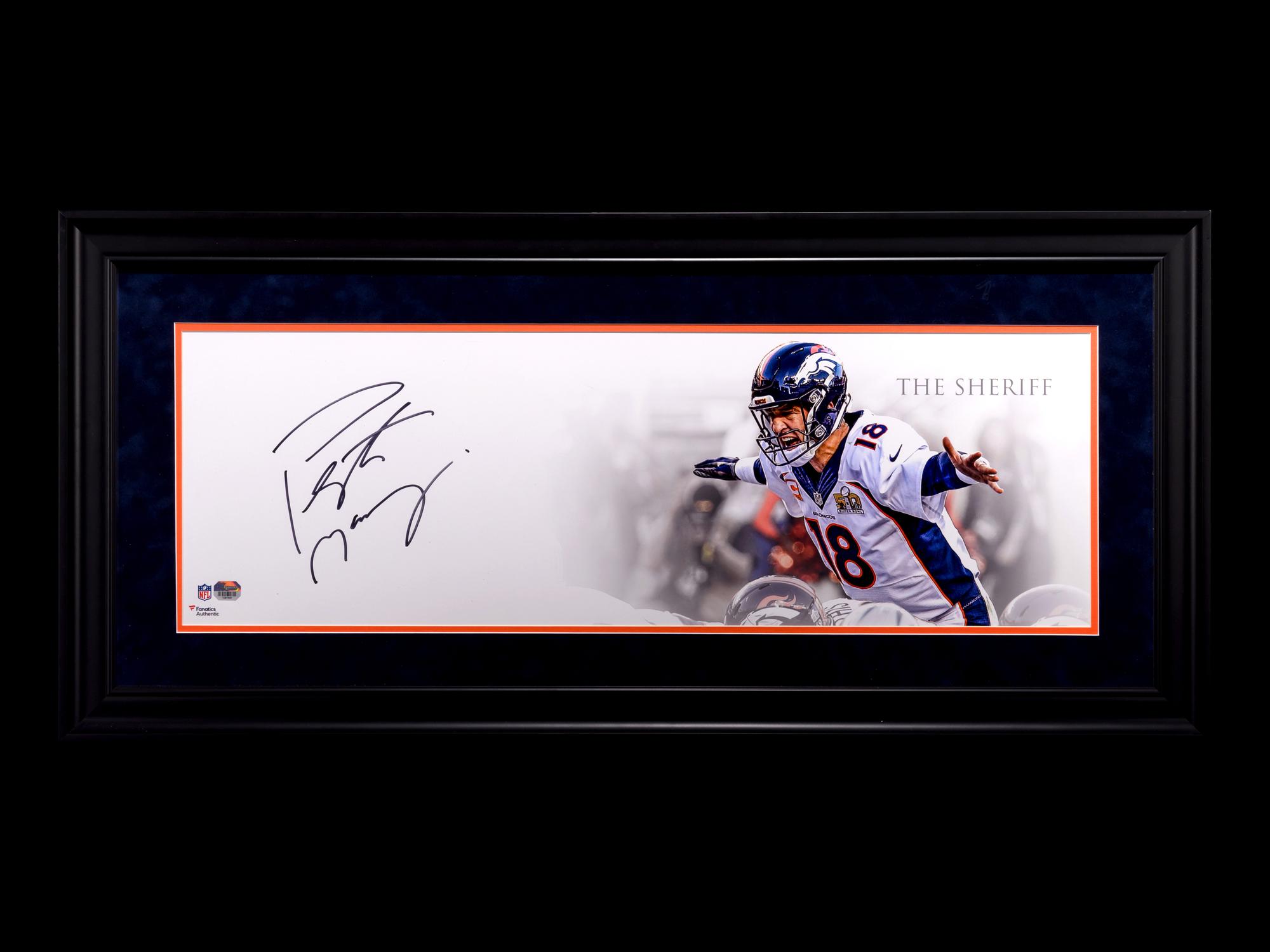A Group of Peyton Manning Signed Denver Broncos Photo Displays,