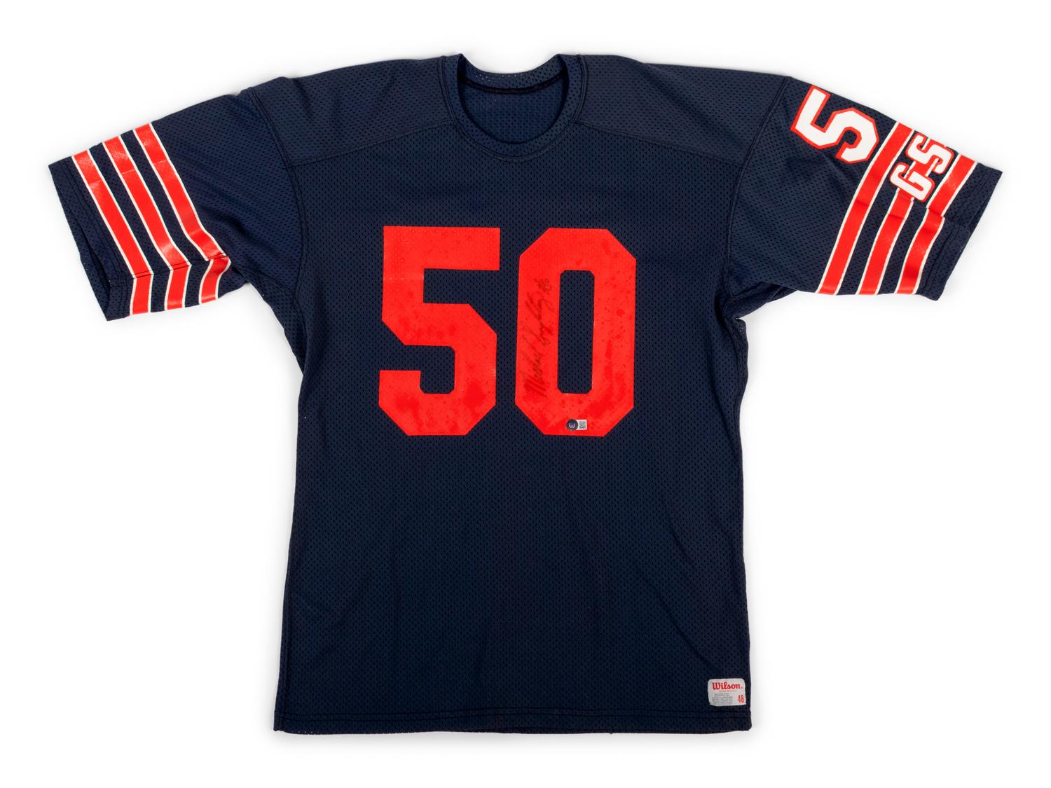 A Group of Seven Chicago Bears Signed Items Including Gale Sayers and Dick Butkus Jerseys (BAS Beckett Authentication Services Certified),