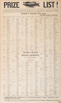 [CIVIL WAR]. Prize List!...Walden & Willard, Prize Agents. [New York?]: N.p., n.d.