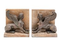 A Pair of Grand Tour Lion of Venice Bookends