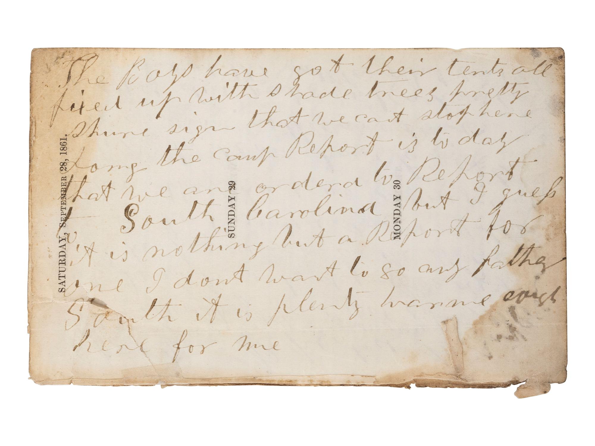 [CIVIL WAR]. Famed 20th Maine archive incl. letters and partial diary featuring Gettysburg content.