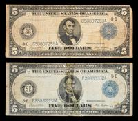 Two United States Series 1914 $5 Federal Reserve Notes