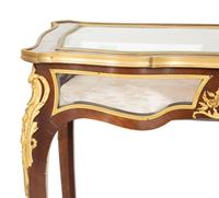 A Louis XV Style Gilt Bronze Mounted Mahogany Vitrine Table