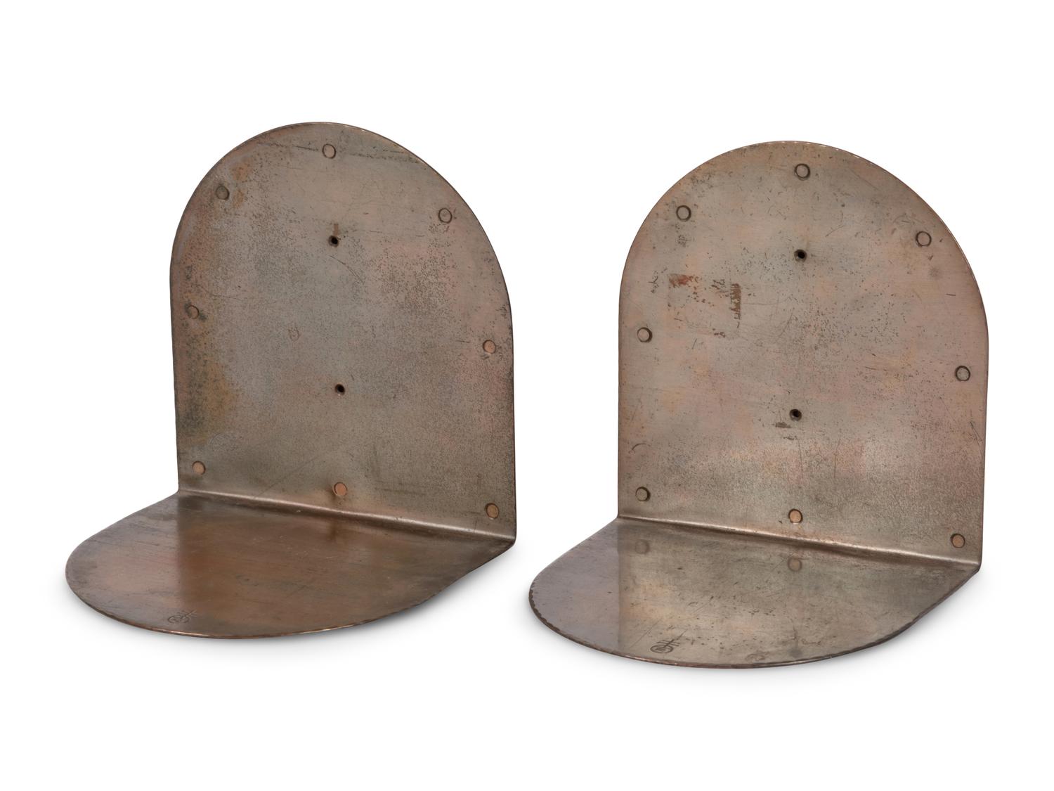 Roycroft Hammered Copper Poppy Bookends