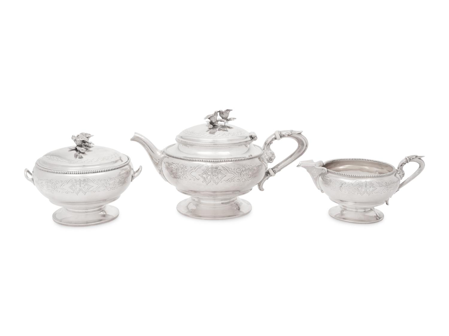 An American Silver Three-Piece Tea Service