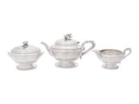 An American Silver Three-Piece Tea Service