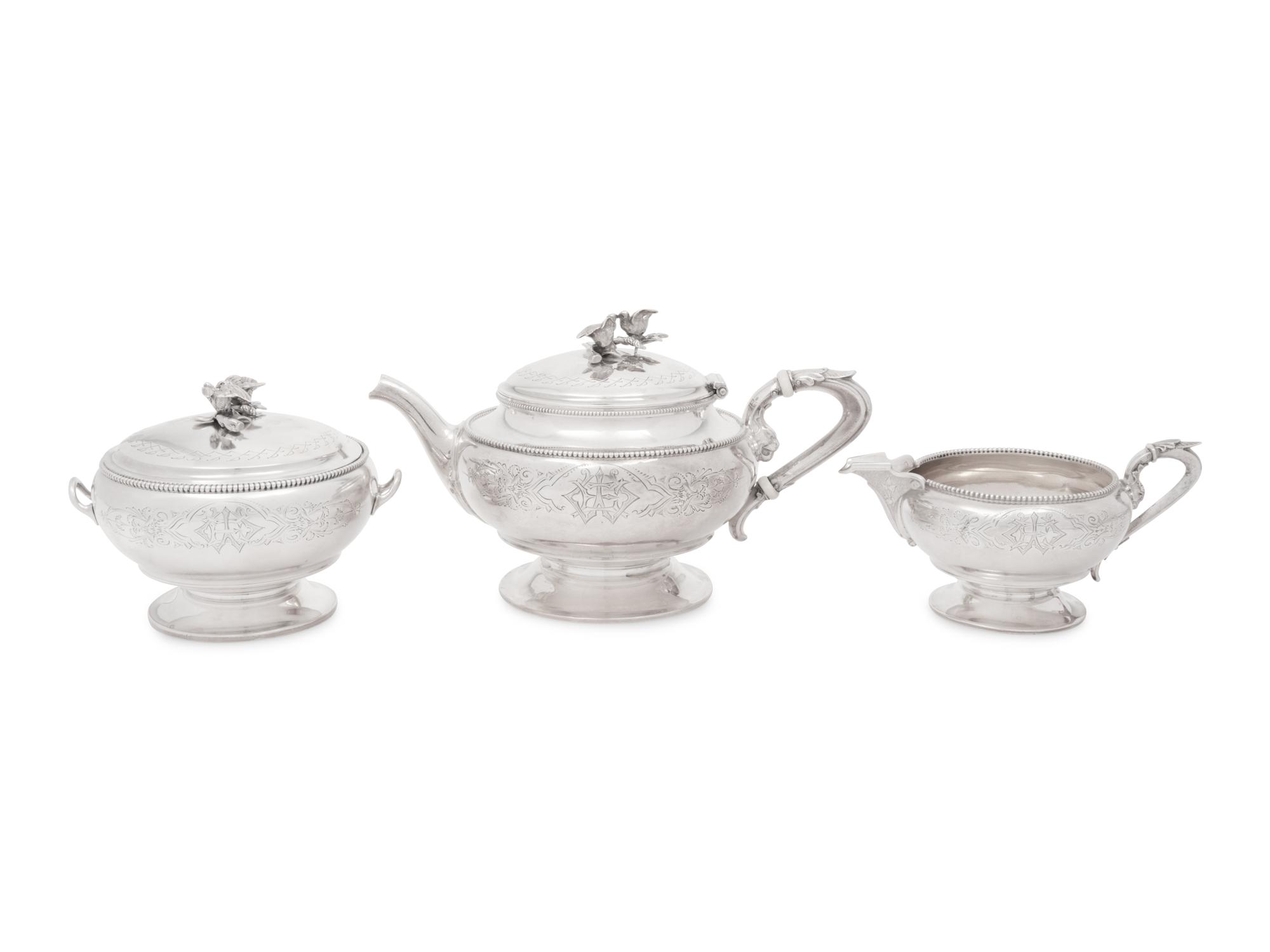 An American Silver Three-Piece Tea Service