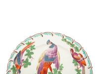 A Pair of Chelsea Porcelain Exotic Bird Plates