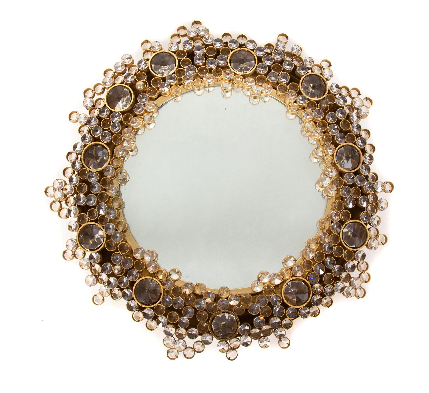 An Austrian Brass and Glass Mirror Diameter 18 1/2 inches. — J. & L. LOBMEYR, CIRCA 1970