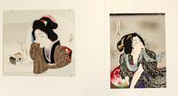 A Group of Five Japanese Woodblock Prints Largest 14 1/4 x 9 1/2 inches.