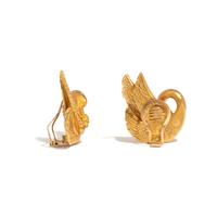 CHARLES GARNIER, PARIS, YELLOW GOLD SWAN EARRINGS