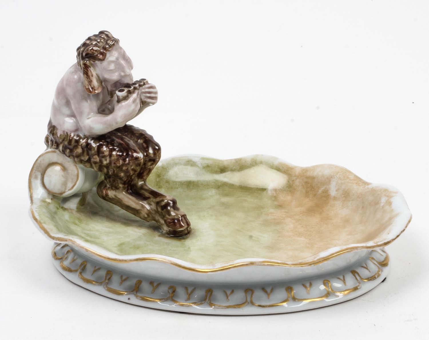 A Hutschenreuther Porcelain Vide Poche Height 4 3/4 x width 8 1/8 inches. — MODELED BY KARL HIMMELSTOSS
