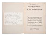 [CUSTER, Elizabeth (1842-1933)]. -- [GODFREY, Edward Settle (1843-1932)]. General George A. Custer and the Battle of the Little Bighorn. New York: The Century Co., 1921.
