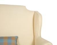 A William & Mary Style Carved Oak Upholstered Wing Back Settee