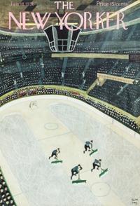 THE NEW YORKER. Five hockey-themed covers of The New Yorker, 1927-2003. Framed.