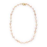 BAROQUE PINK CULTURED PEARL AND YELLOW GOLD NECKLACE