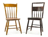 Two Hitchcock Chairs Height of taller 33 1/2 inches. — 19TH CENTURY