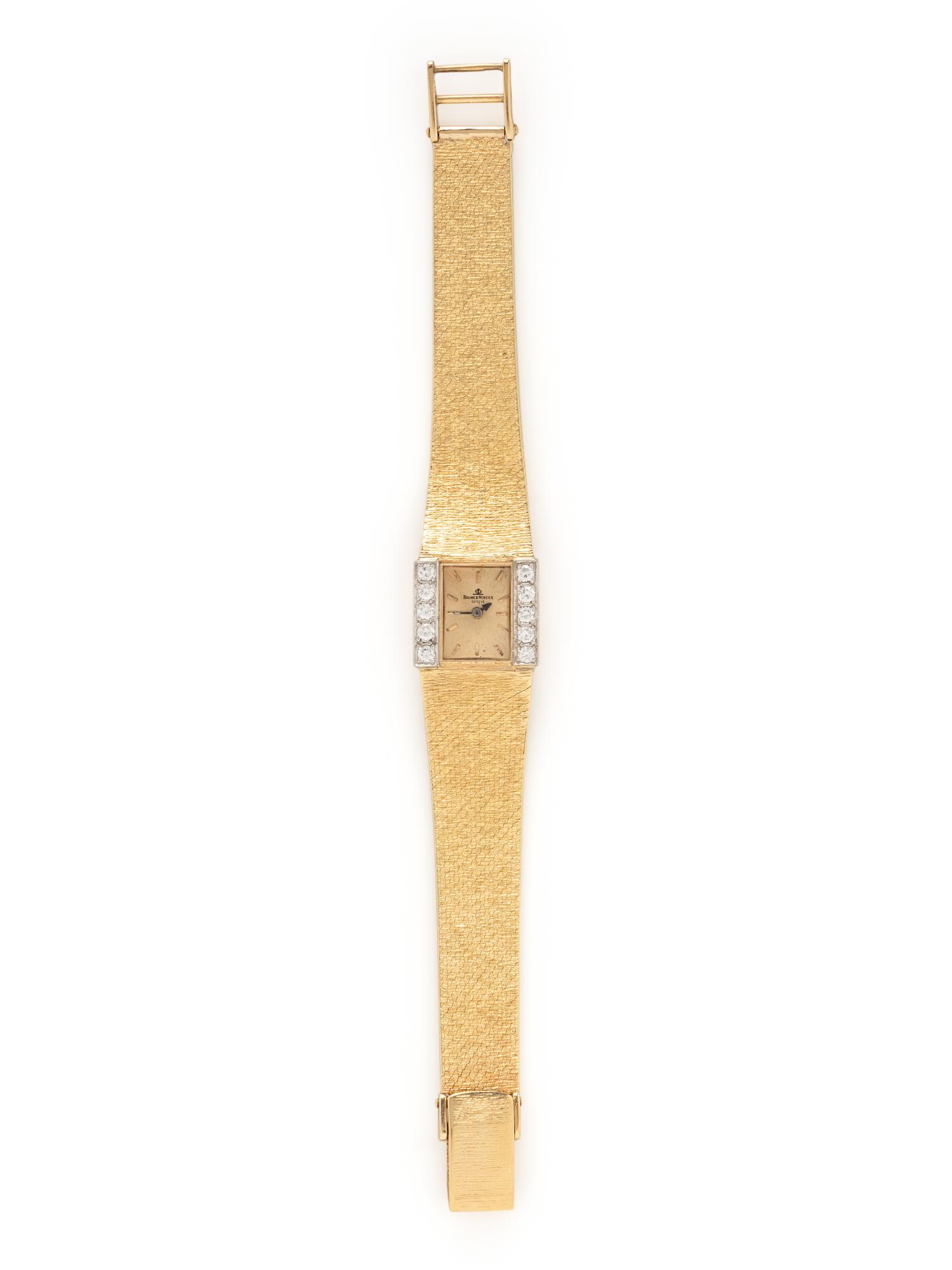 BAUME & MERCIER, YELLOW GOLD AND DIAMOND WATCH