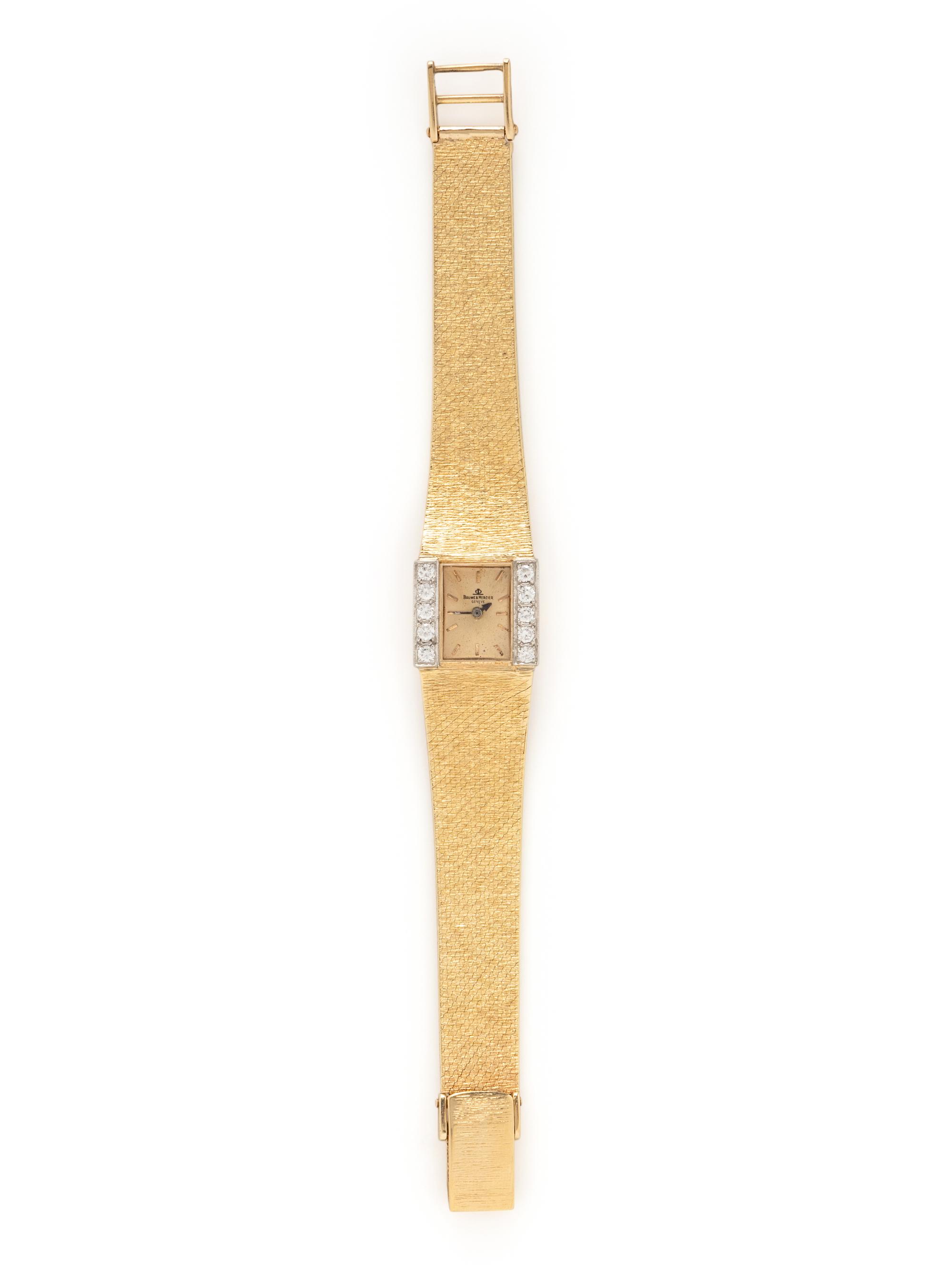 BAUME & MERCIER, YELLOW GOLD AND DIAMOND WATCH