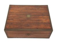 A Victorian Brass Bound Rosewood Jewelry Box