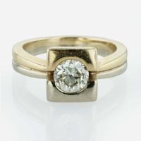 A 14K Two-Tone Diamond Ring