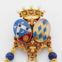A gold and lapis, pocket watch and chatelaine, Asprey, London