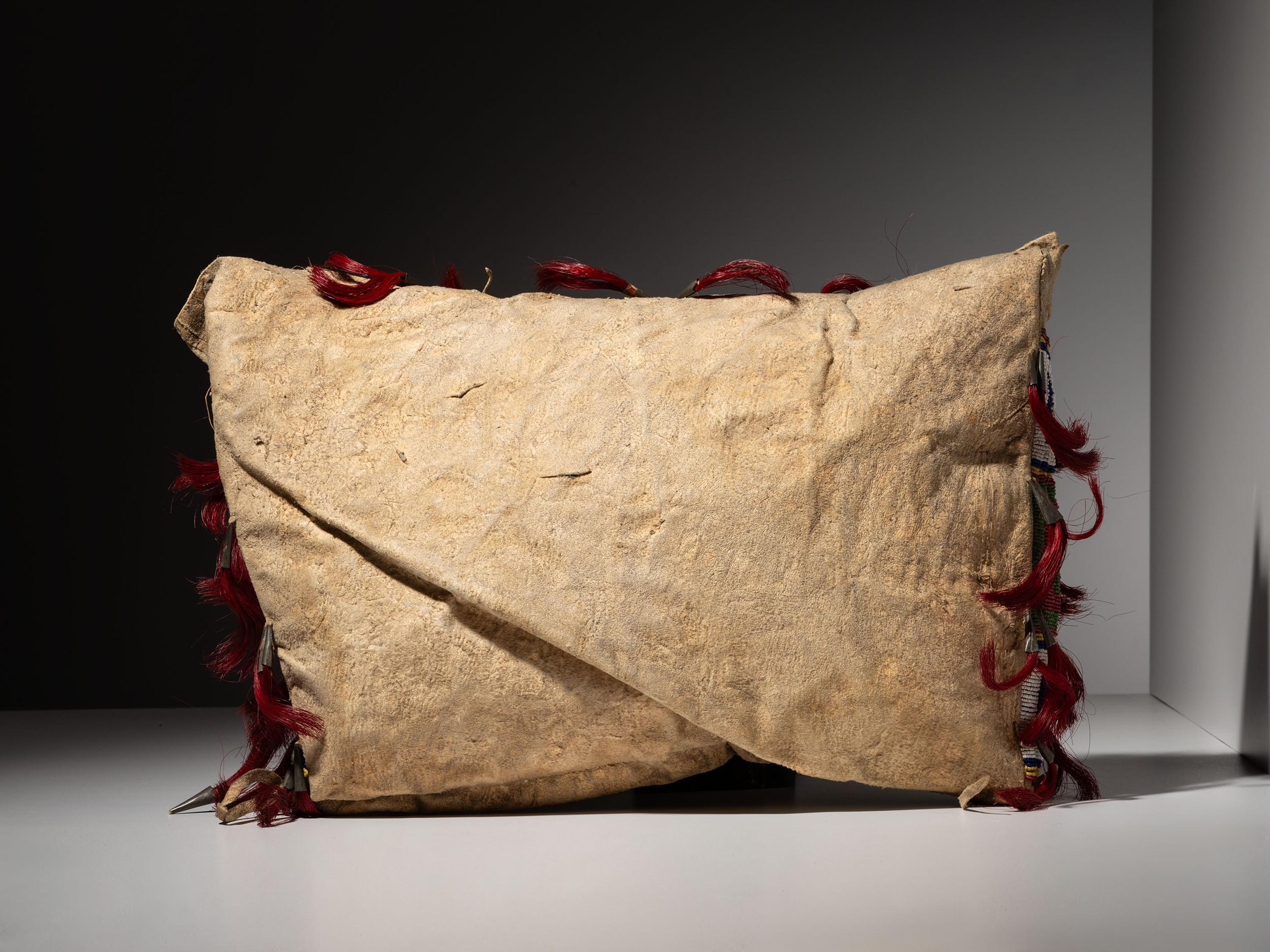 Sioux Beaded and Quilled Hide Possible Bag