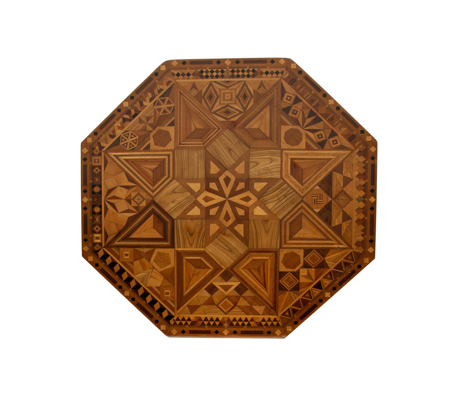 A Parquetry Decorated Various Woods Flip-Top Table