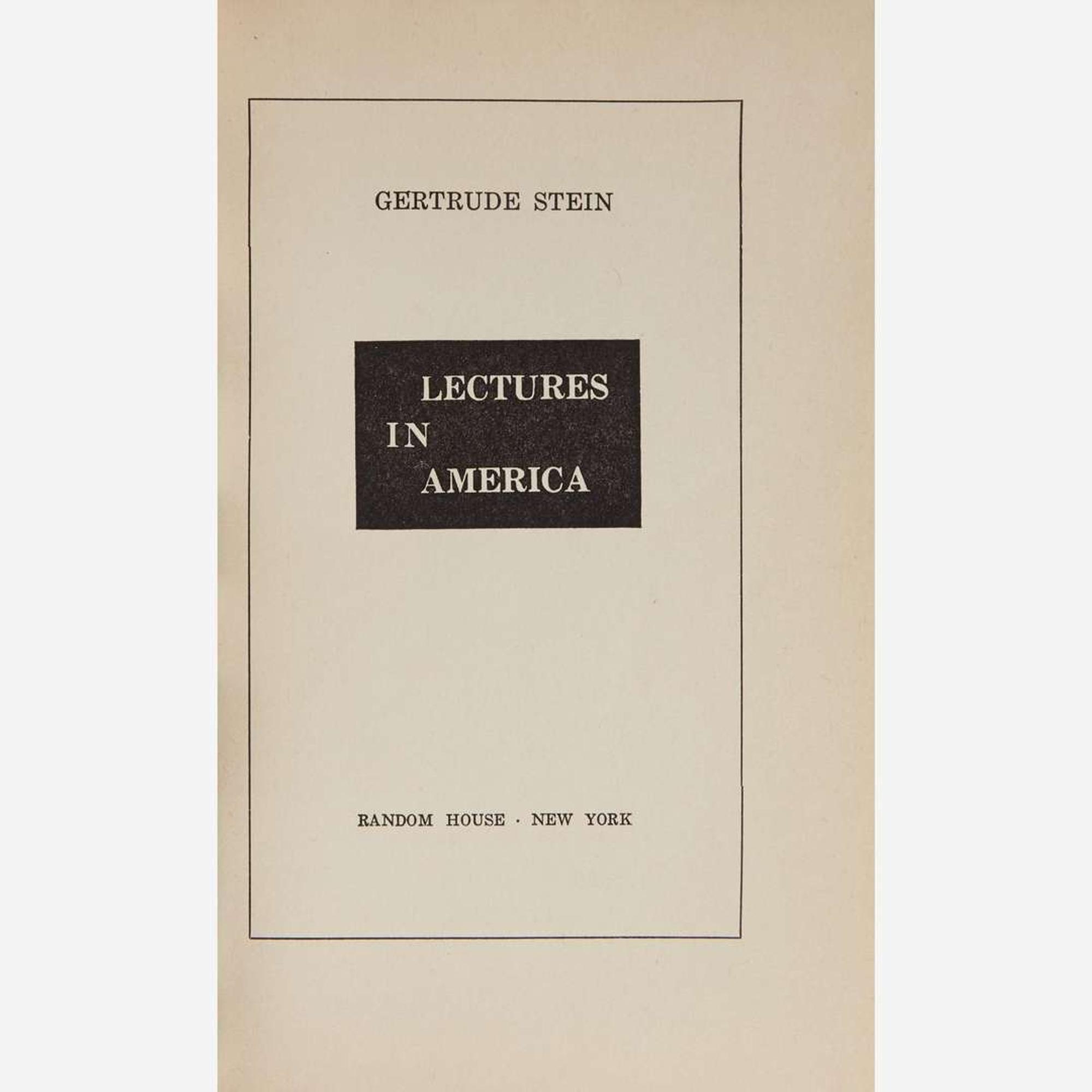 [Literature] Stein, Gertrude Group of 2 Inscribed Titles