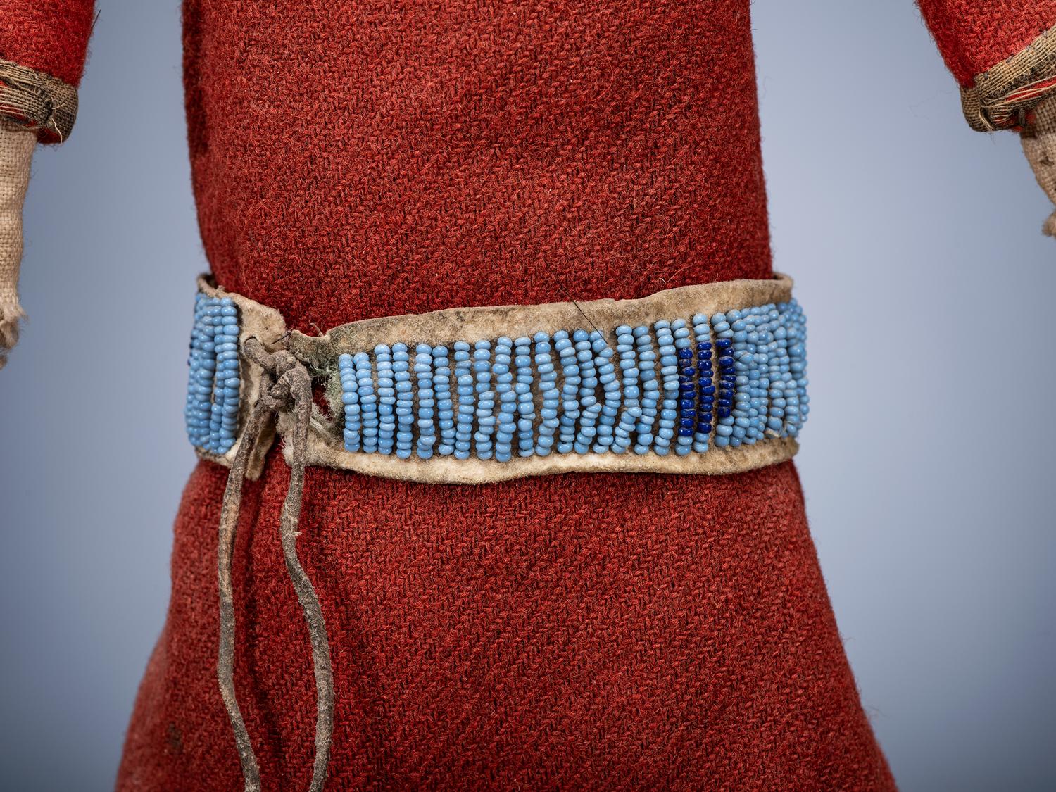 Sioux Doll, with Red Trade Wool Dress
