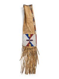 Northern Plains Beaded Buffalo Hide Tobacco Bag