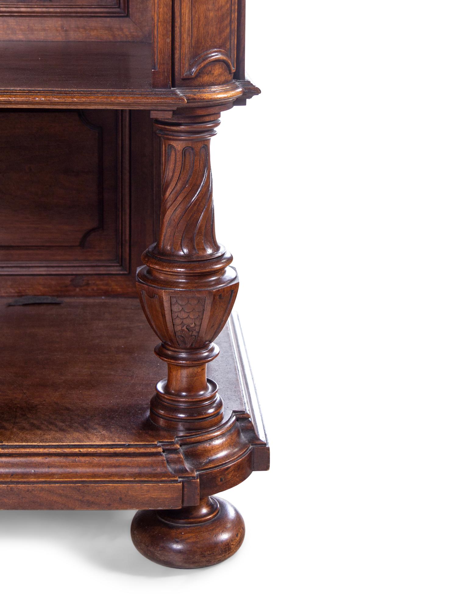 A Continental Carved Walnut Sideboard