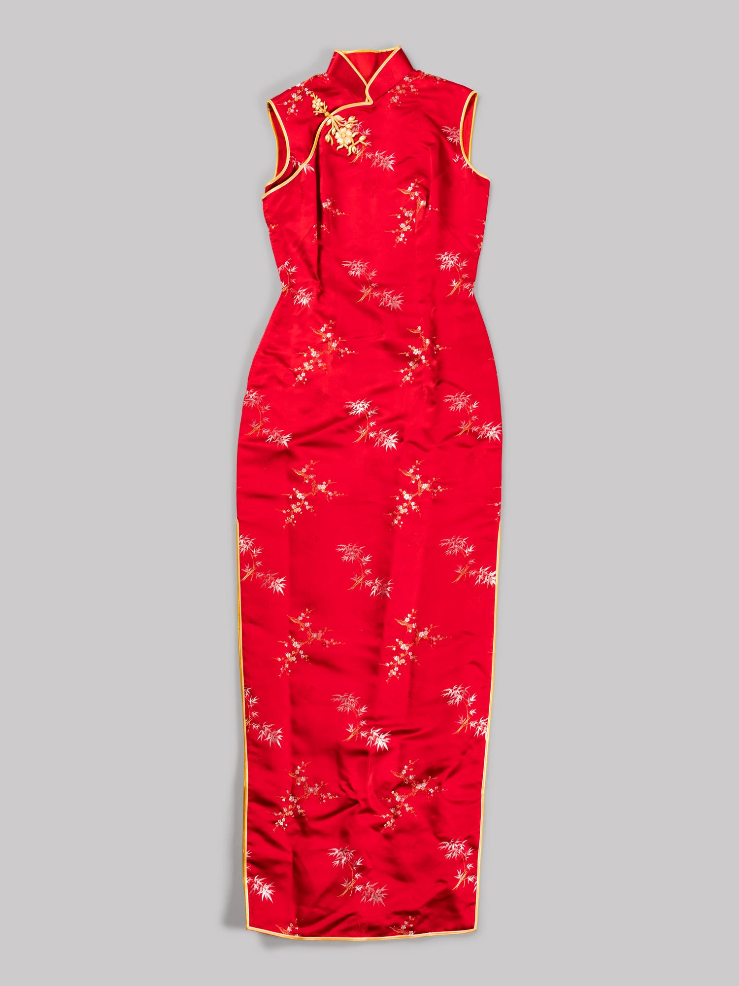 Three Chinese Silk Embroidered Ladies' Cheongsam, Qipao