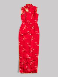 Three Chinese Silk Embroidered Ladies' Cheongsam, Qipao