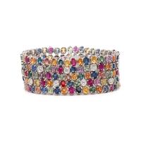 LA CAMPANINA, FLEXIBLE MULTIGEM AND DIAMOND BRACELET