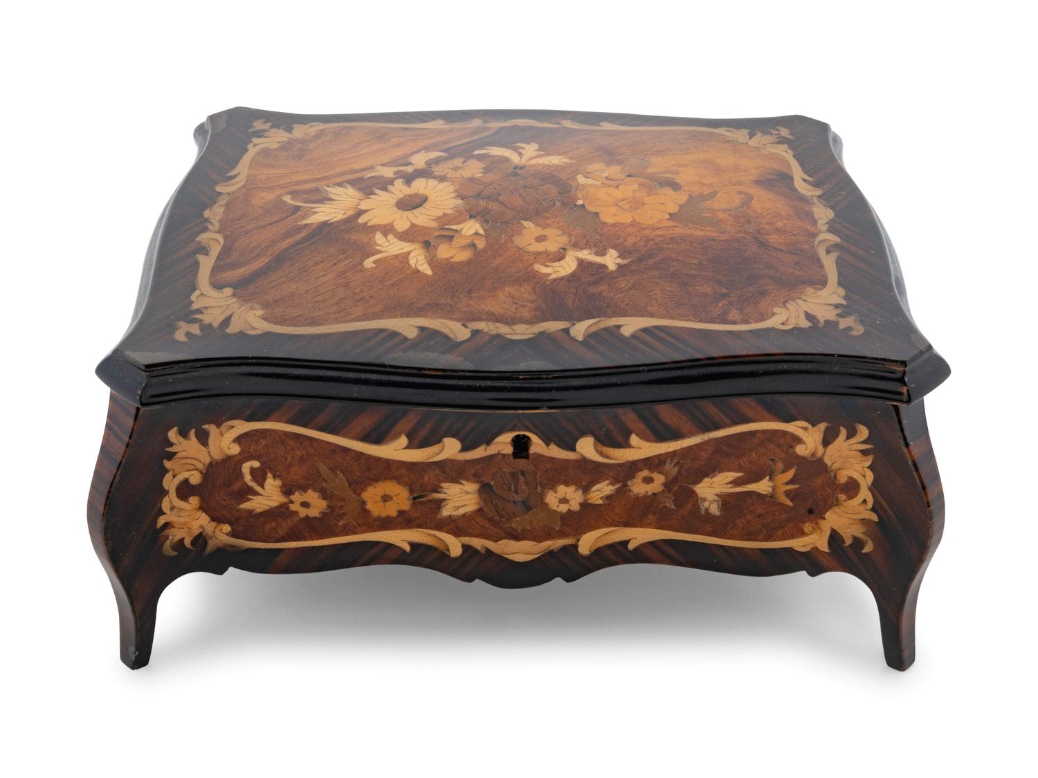 A Reuge Marquetry Decorated Music Box