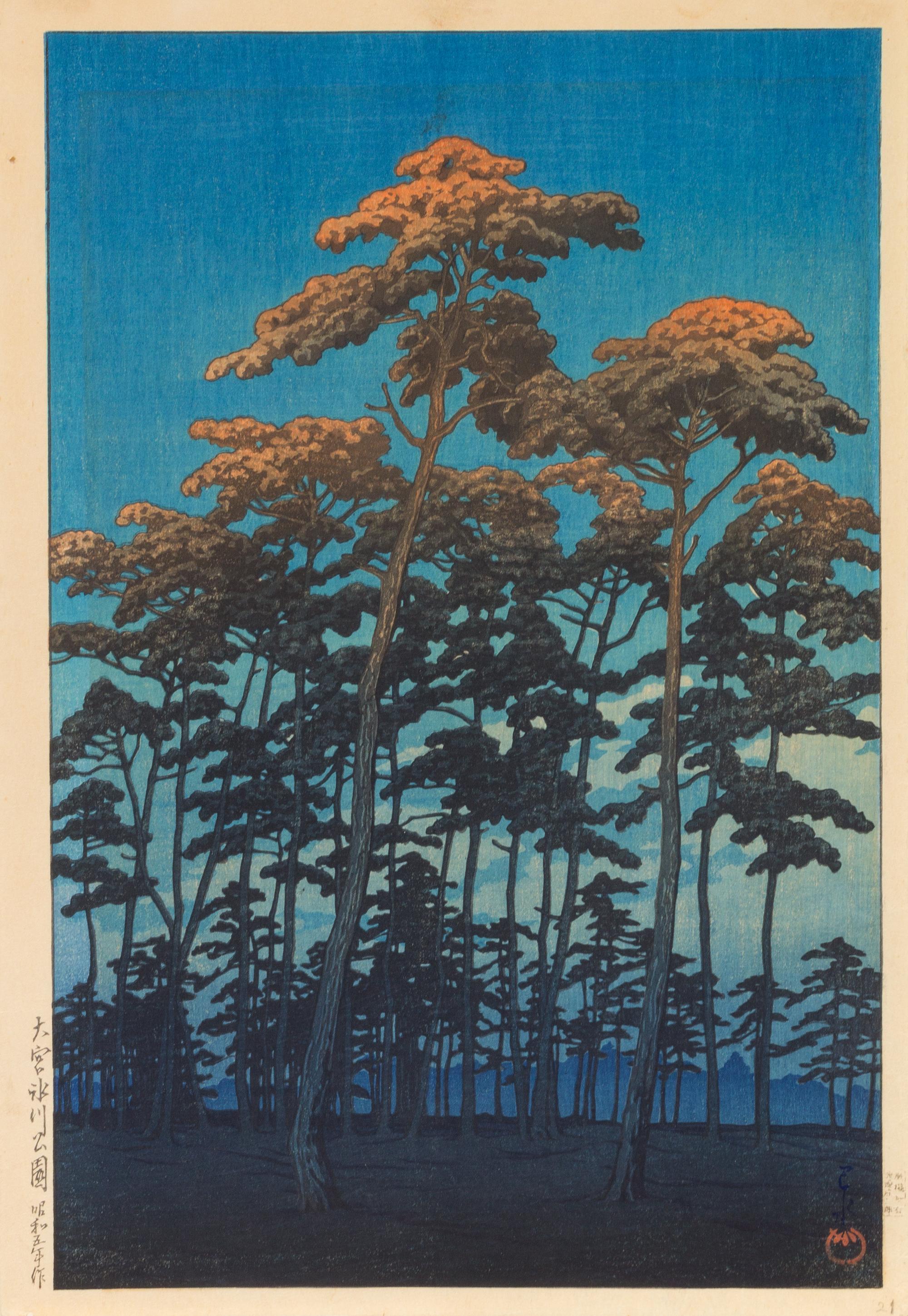 Kawase Hasui, (1883-1957), Omiya Hikawa Koen (Hikawa Park at Omiya), dated Showa 5, corresponding to year 1930