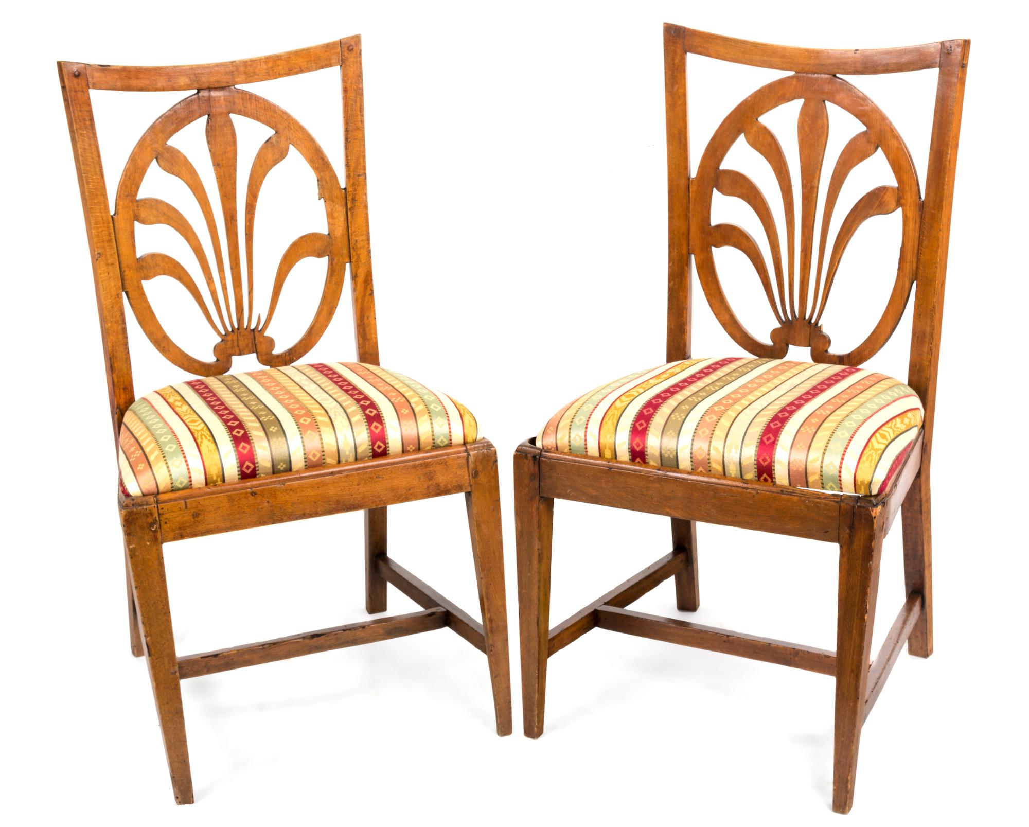 A Pair of North European Beechwood Side Chairs Height 35 inches. — LATE 18TH/EARLY 19TH CENTURY
