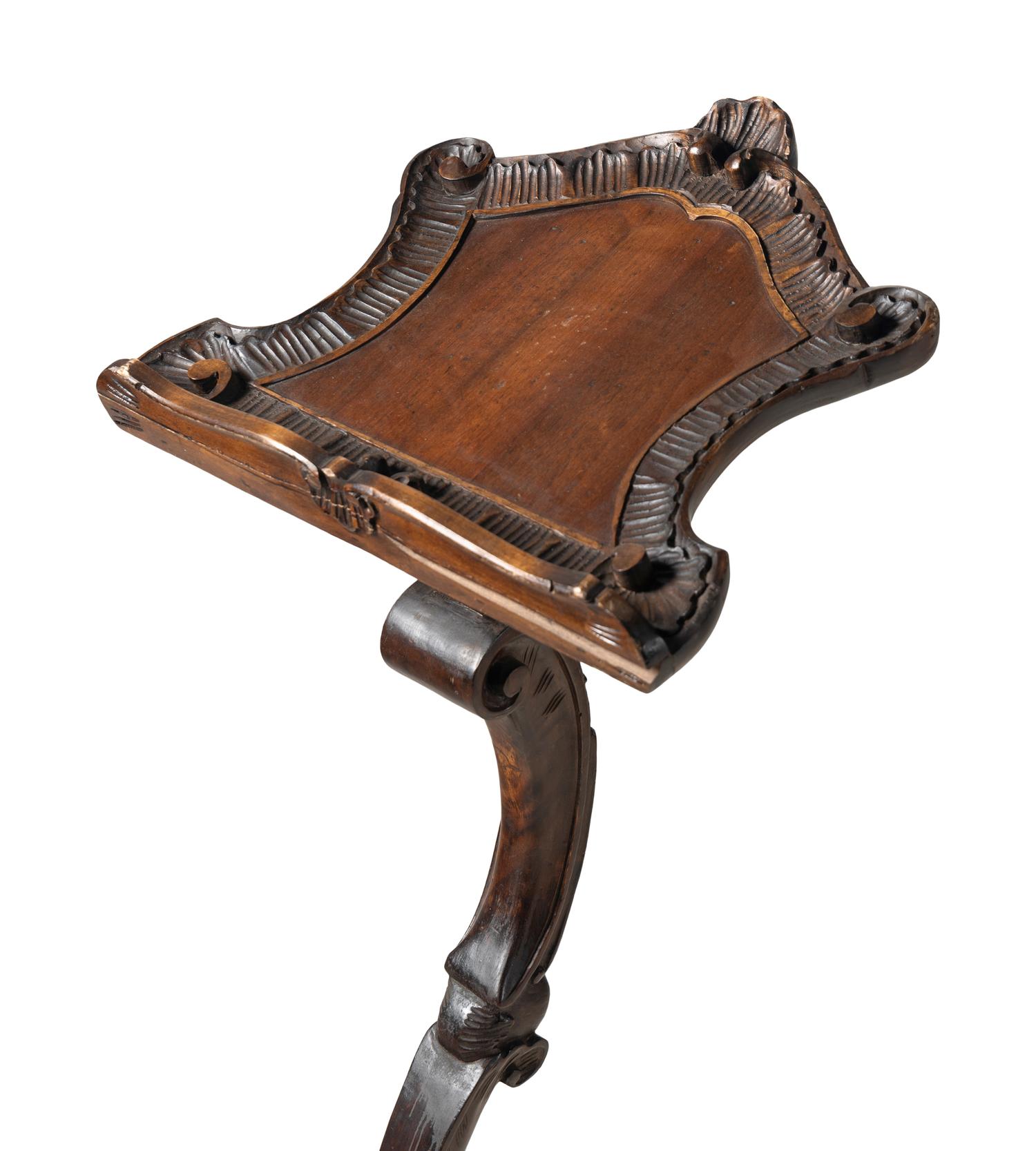 A Venetian Carved Walnut Music Stand