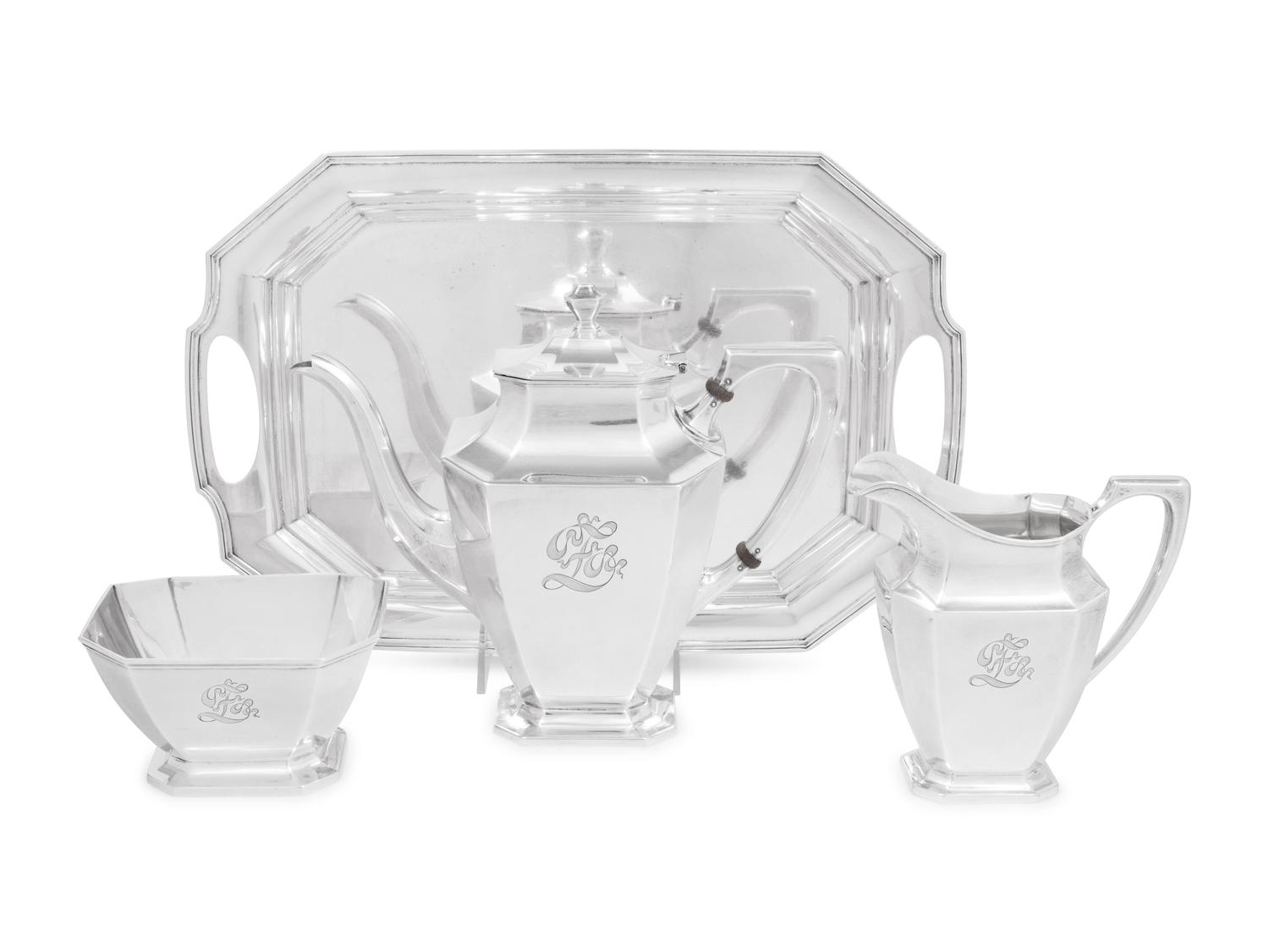 An American Silver Three-Piece Tea Service