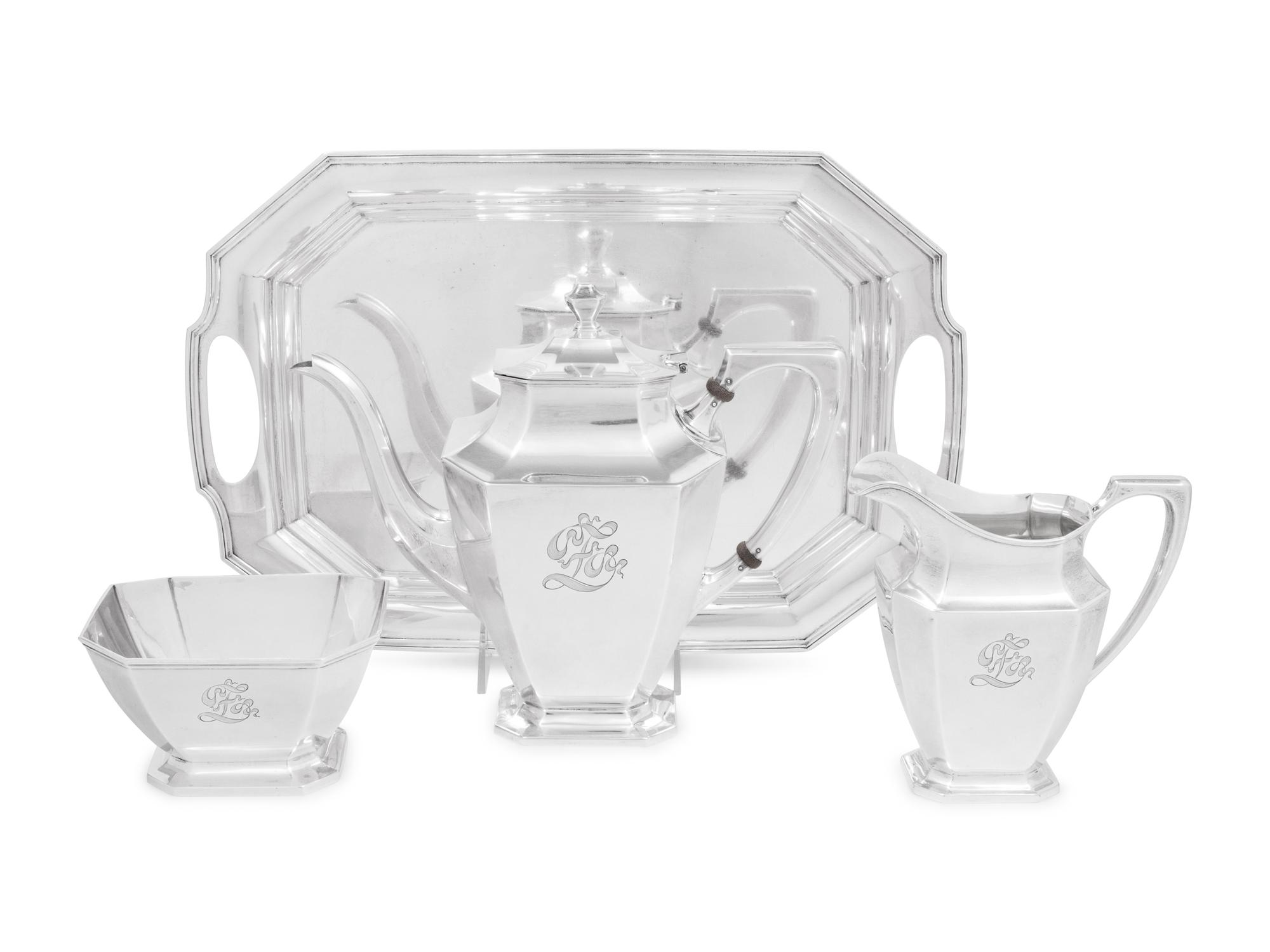 An American Silver Three-Piece Tea Service