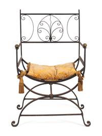 An Italian Wrought-Iron Savonarola Chair — 20TH CENTURY