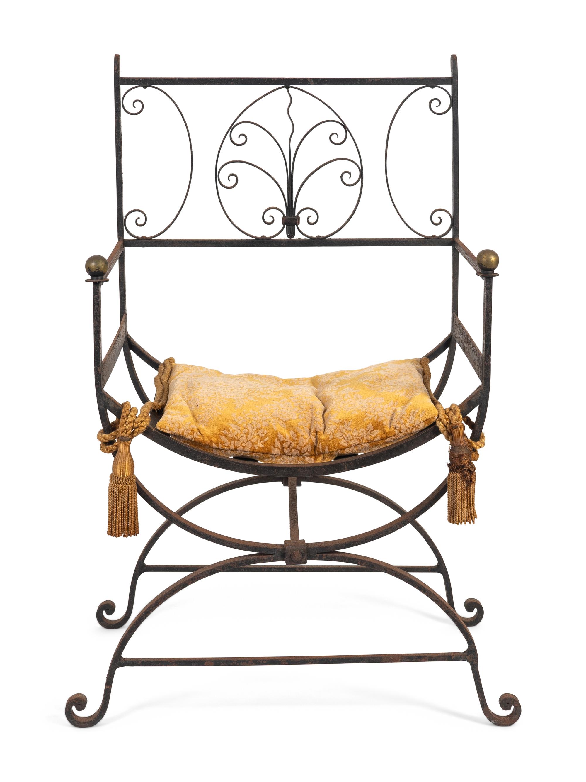 An Italian Wrought-Iron Savonarola Chair — 20TH CENTURY
