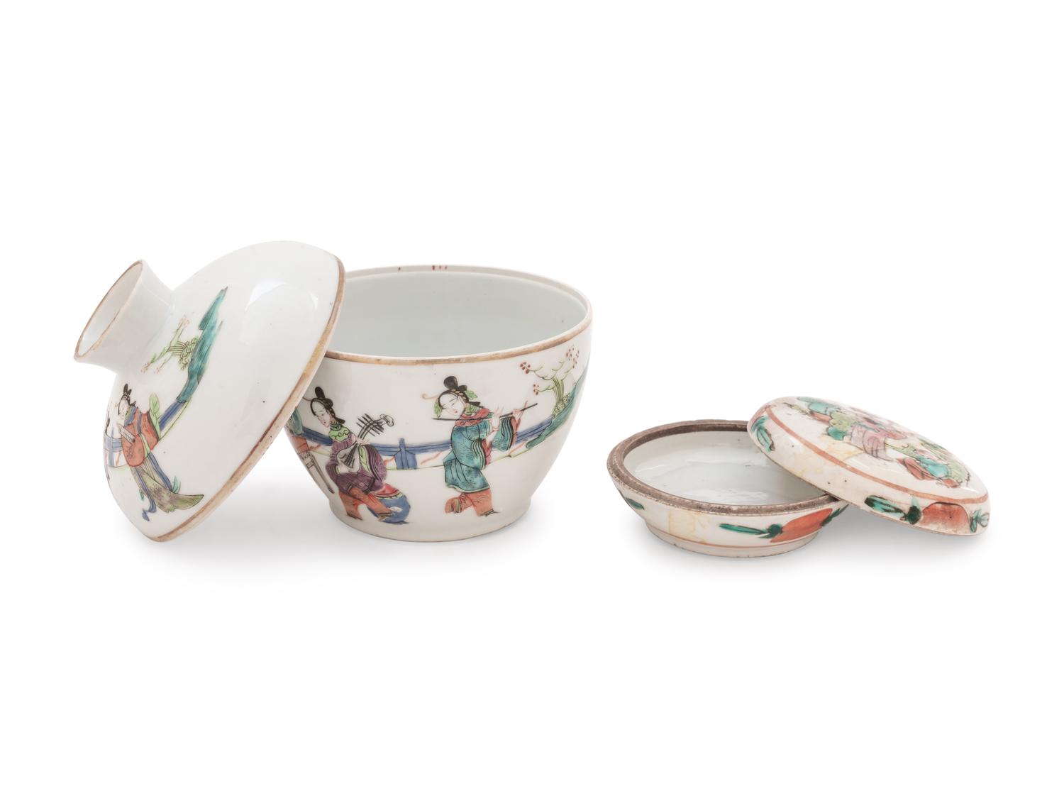 Six Famille Rose Porcelain Articles