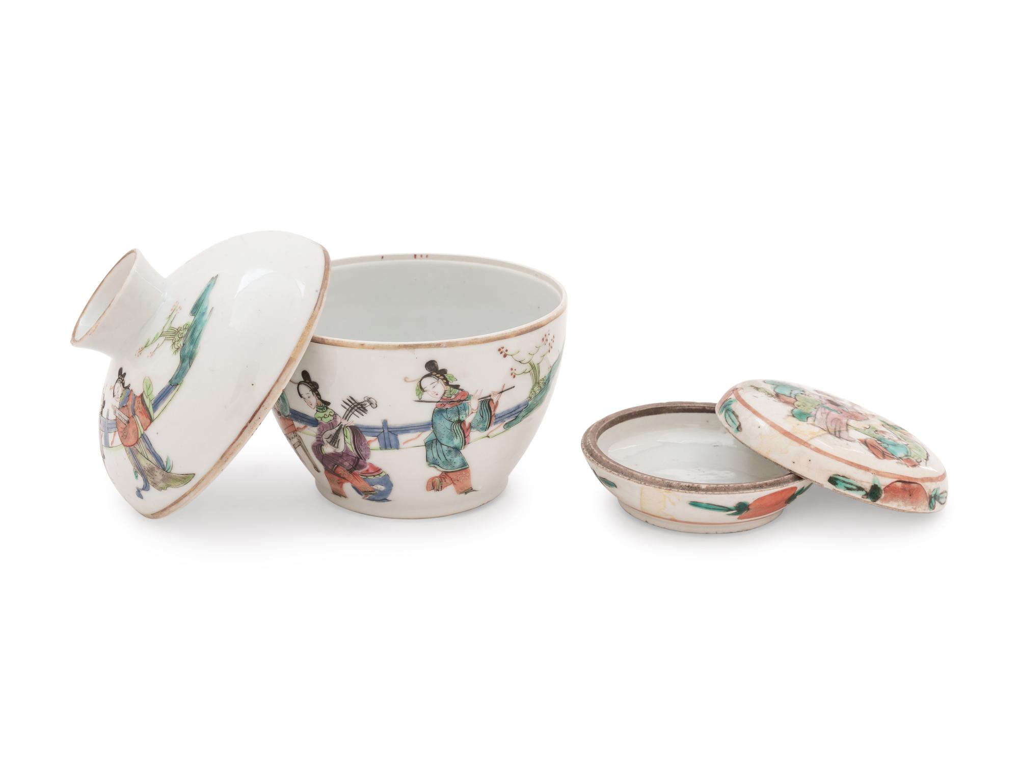 Six Famille Rose Porcelain Articles