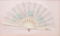Five French Painted Paper Fans Width of first 15 1/2 inches. — 20TH CENTURY