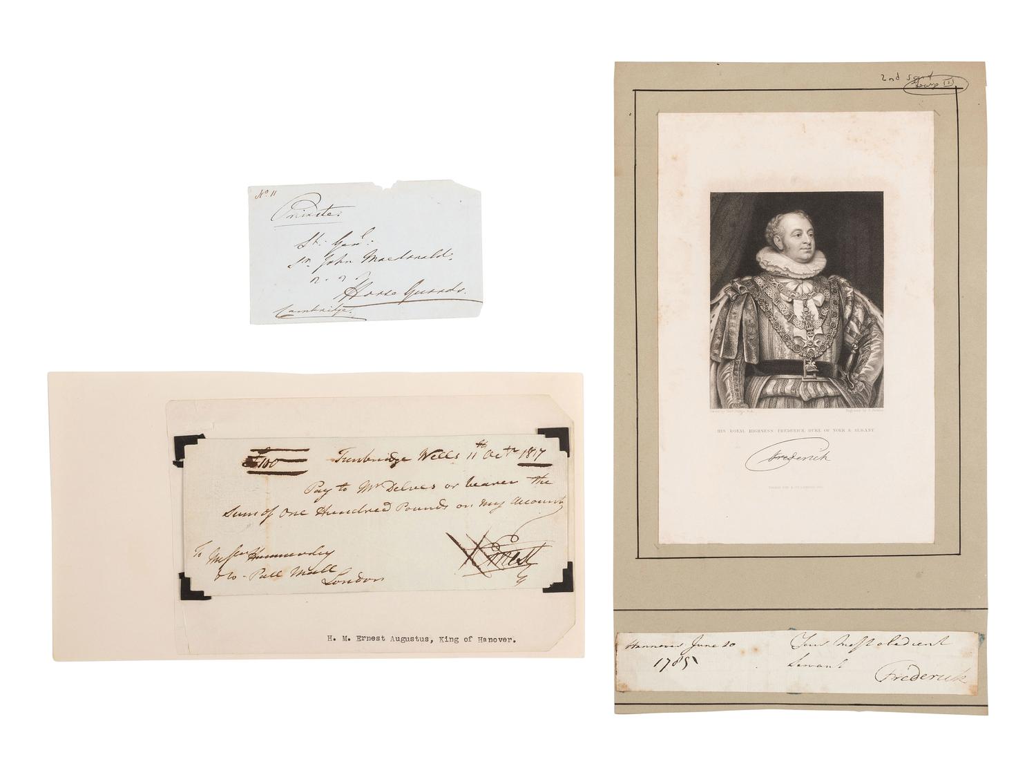 [AUTOGRAPHS]. Signatures of British and European royalty, including: